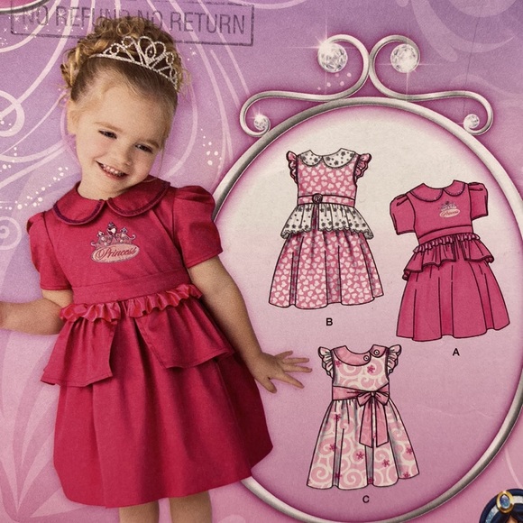 Simplicity Disney Princess 1671 Girls Dresses Sewing Pattern Sizes 1/2-4 Uncut - Picture 2 of 12